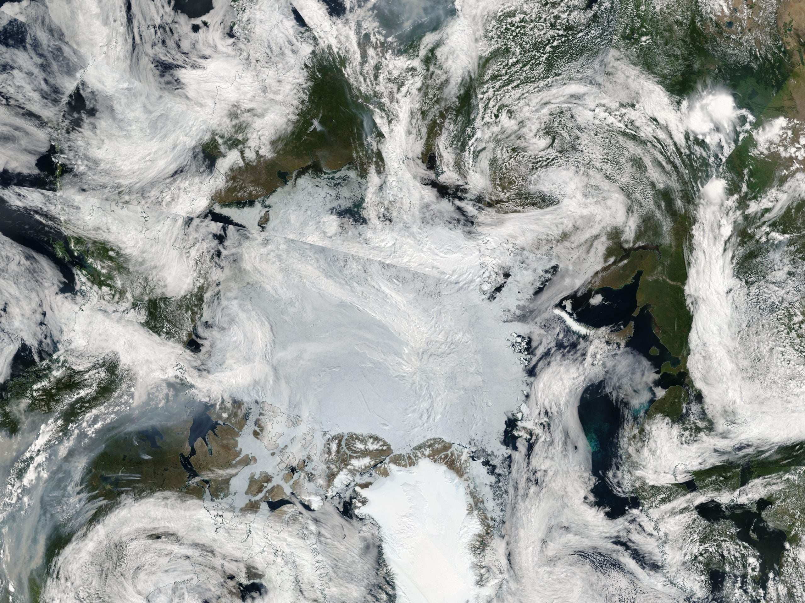 nasa arctic wildfire smoke image