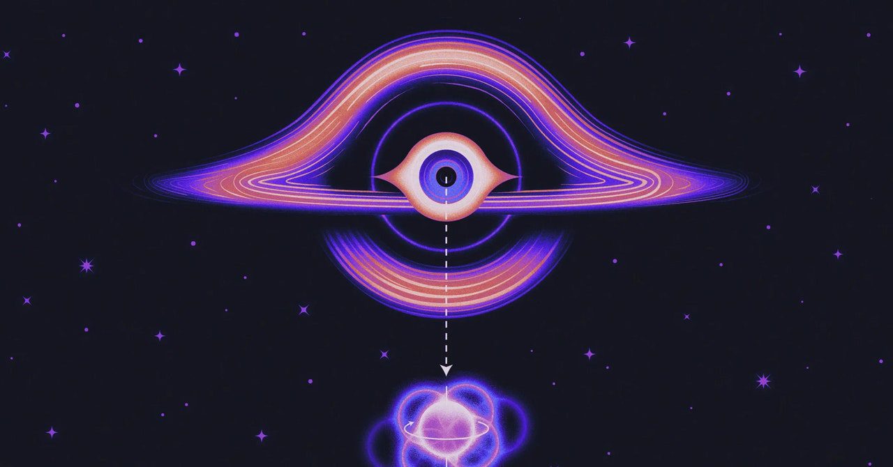 Black holes effectively observe elementary particles, an effect that echoes John Wheeler’s ideas about the “participatory universe.”