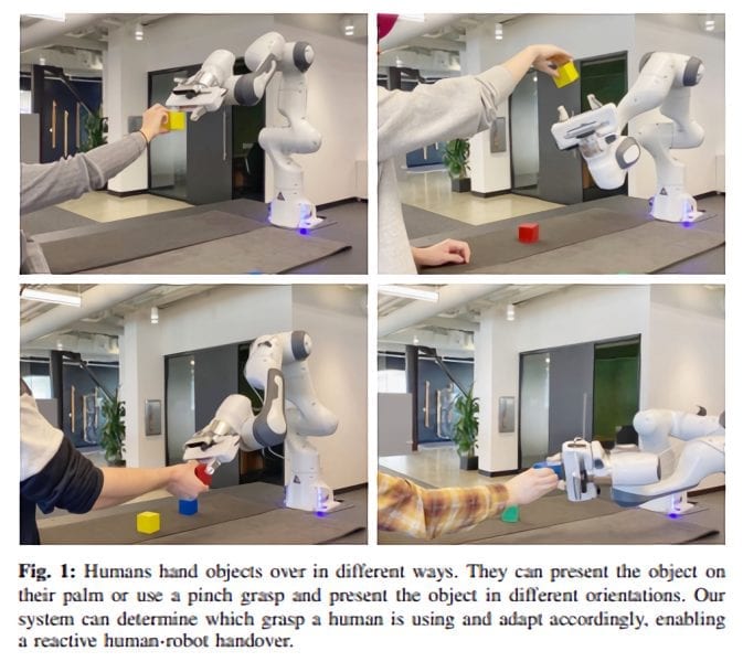 Grasp classification system improves human-to-robot handovers
