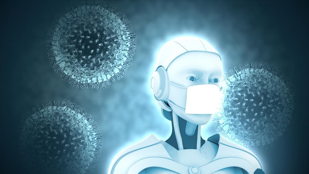 robot wearing facemaks