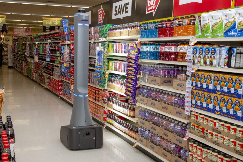 Grocery stores are using robots such as Badger Technologies' Marty.