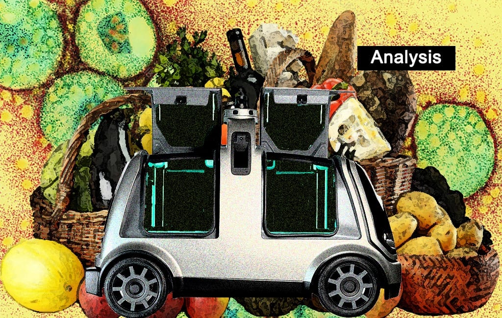 coronavirus food delivery illustration