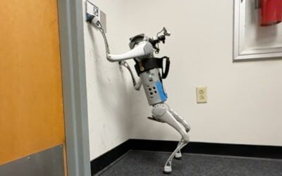 Researchers taught a quadruped to use its legs for manipulation
