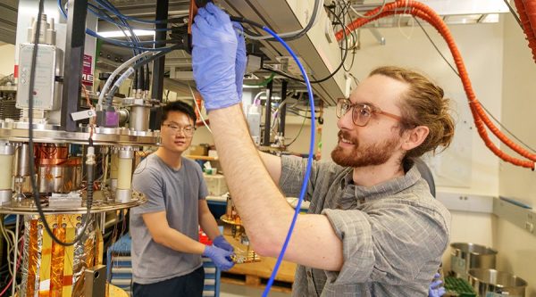 | PACE Engineering Recruiters Graduate student Hong Qiao left and graduate student Chris Conner work in the lab of Prof Andrew Cleland