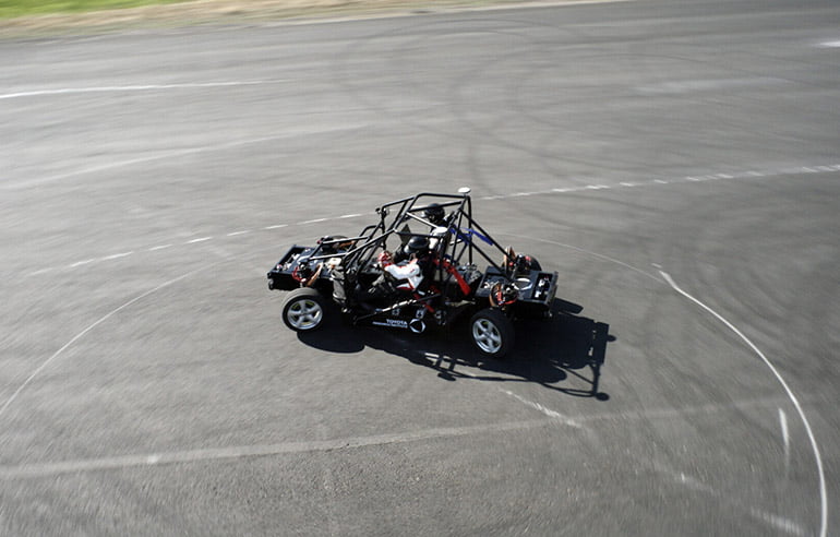 TRI’s GRIP test vehicle at Thunderhill Raceway.