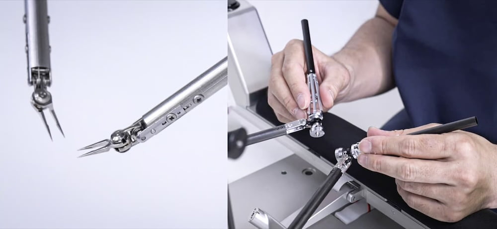 Sonys surgical robot features pen style hand controls and low friction actuators in the robots joints