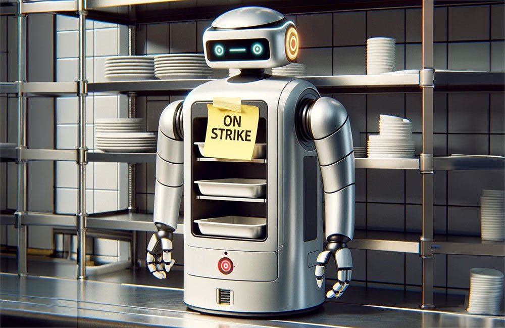 robot on strike