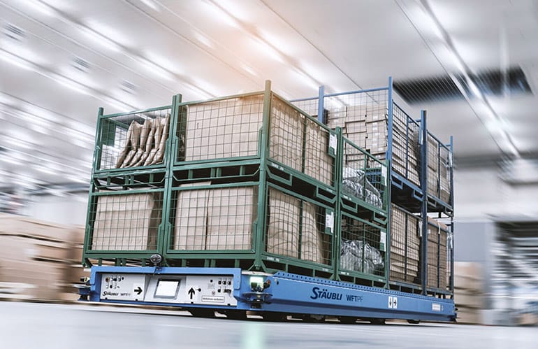 The IFR considers service robots to include this automated guided vehicle (AGV), which can move up to 20 tons in a warehouse.