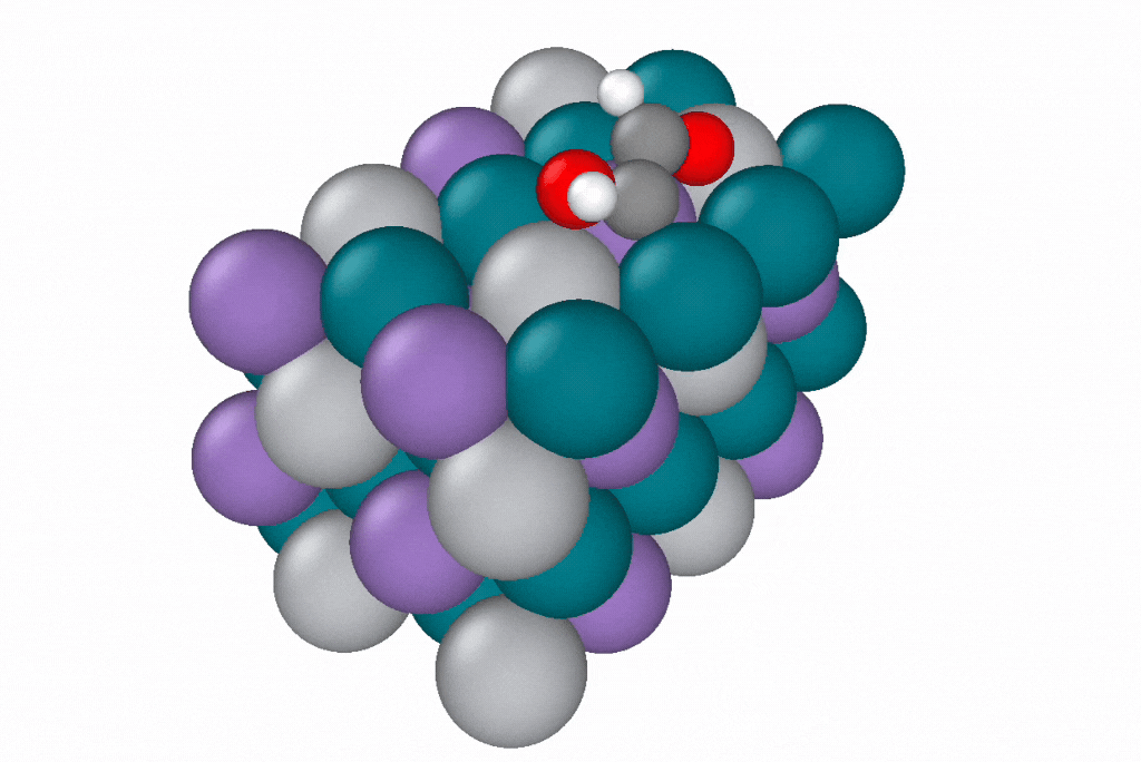 A reaction path generated by a novel path optimization method under development by Samuel Blau and co workers using EScAIP trained on Open Catalyst Project data EScAIPs speed and low memory cost are critical for optimizing reaction paths of structures containing many atoms