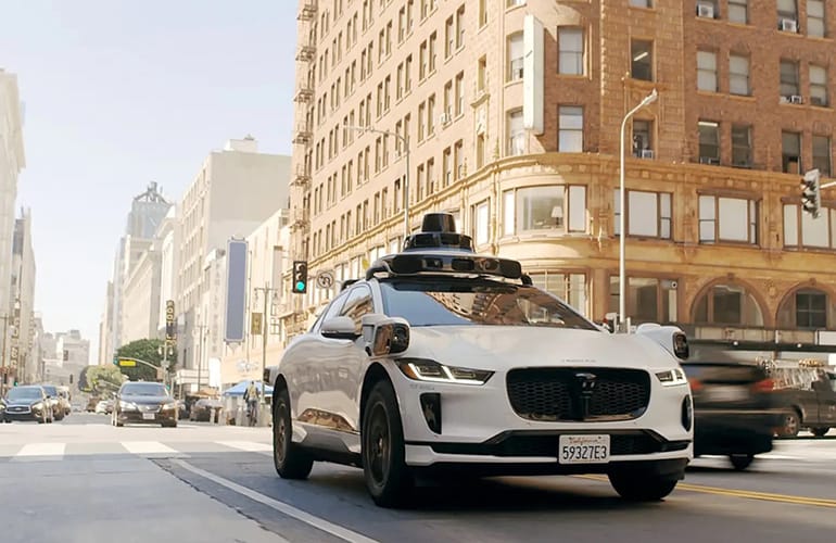 A Waymo robotaxi operating in LA